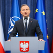 Prezydent RP Andrzej Duda podczas konferencji prasowej w Pałacu Prezydenckim w Warszawie