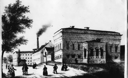 Najsłynniejsza w Łodzi. Biała Fabryka na pocztówce z połowy XIX wieku