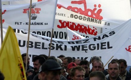 Protest związkowców Bogdanki w 2006 roku