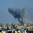 Kłęby dymu unoszące się nad Rafah w południowej części Strefy Gazy po izraelskim bombardowaniu