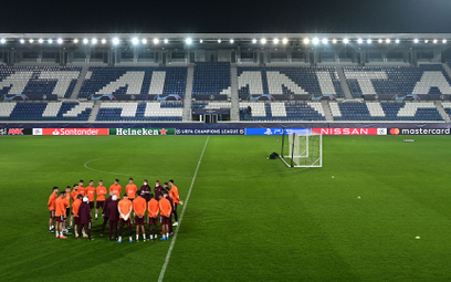 Trening piłkarzy Realu na stadionie w Bergamo