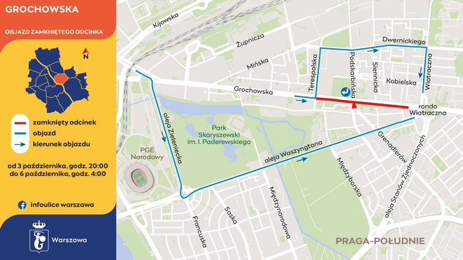 Objazd ul. Grochowskiej