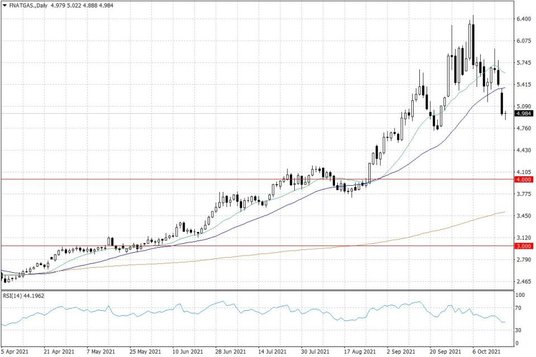 Notowania gazu ziemnego w USA – dane dzienne