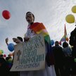 Aktywiści LGBT w marszu przeciwko homofobii, Petersburg, 2017