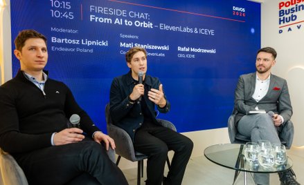 Od lewej: Rafał Modrzewski, współzałożyciel oraz dyrektor generalny ICEYE i Mati Staniszewski, współ