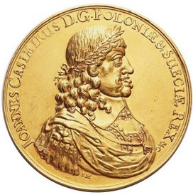 Unikatowy medal Jana II Kazimierza o wadze 50 dukatów wybity w 1658 r. na pamiątkę opuszczenia Torun