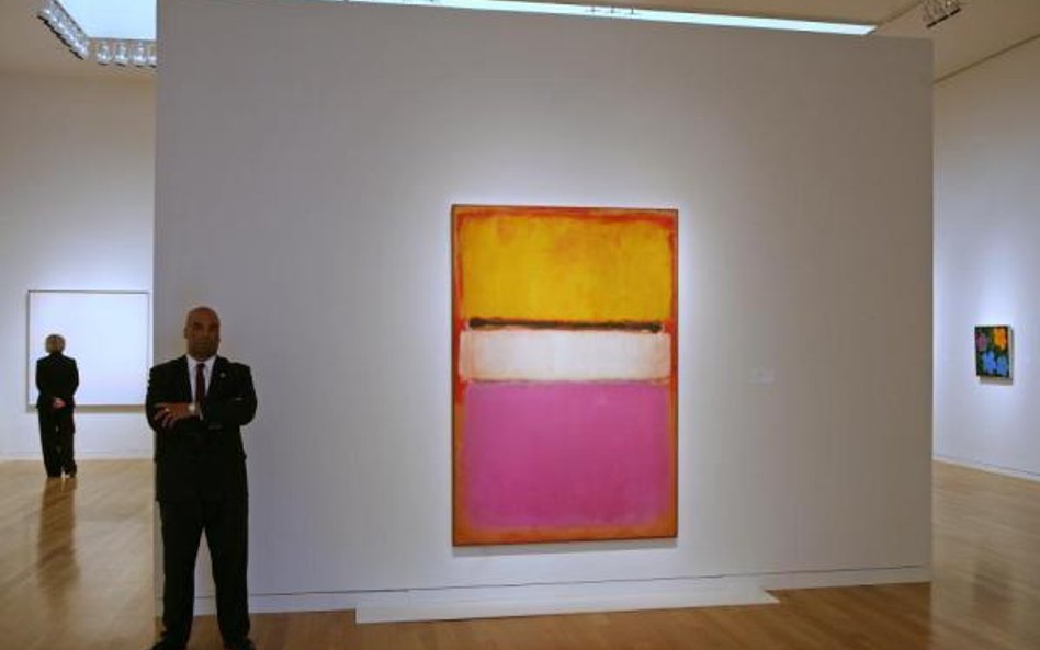 Obraz Marka Rothko "White Center (Yellow, Pink and Lavender on Rose)" z kolekcji Rockefellerów