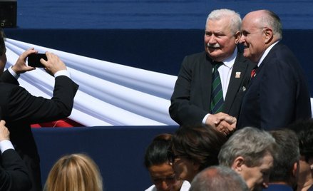 Lech Wałęsa i Rudolph Giuliani