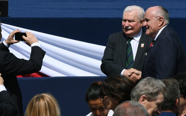 Lech Wałęsa i Rudolph Giuliani