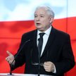 Jarosław Kaczyński podczas wtorkowej konferencji prasowej.