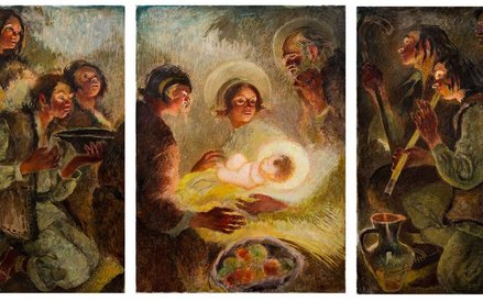 Kazimierz Sichulski W szopce bożonarodzeniowej 1938