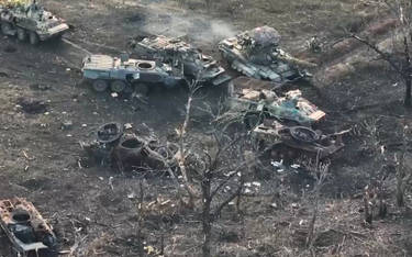 Zniszczone rosyjskie pojazdy opancerzone