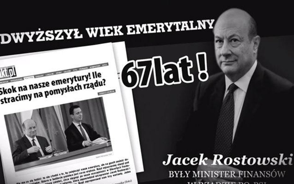 Pierwszy spot PiS atakował PO, ale znalazły się w nim błędy. Jacka Rostowskiego sztabowcy PiS nazwal