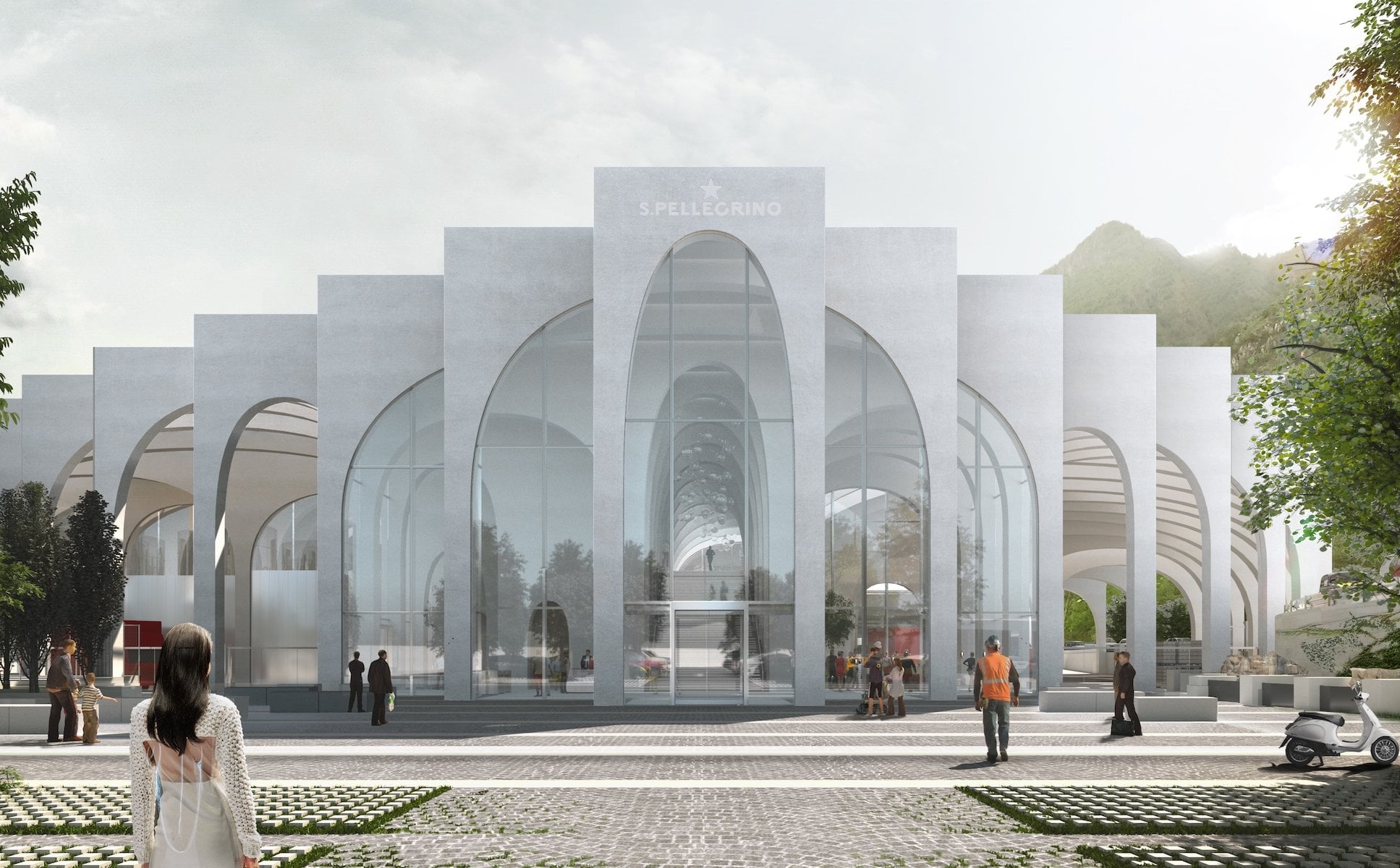 The "factory of the future" in the Alps. Monumental plan  for the celebrated  mineral water