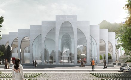 Motywem przewodnim całej struktury są łuki – charakterystyczny element wielu budynków, które wznoszo