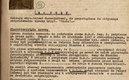 Kopia jednego z raportów UB o Aleksandrze Żabczyńskim