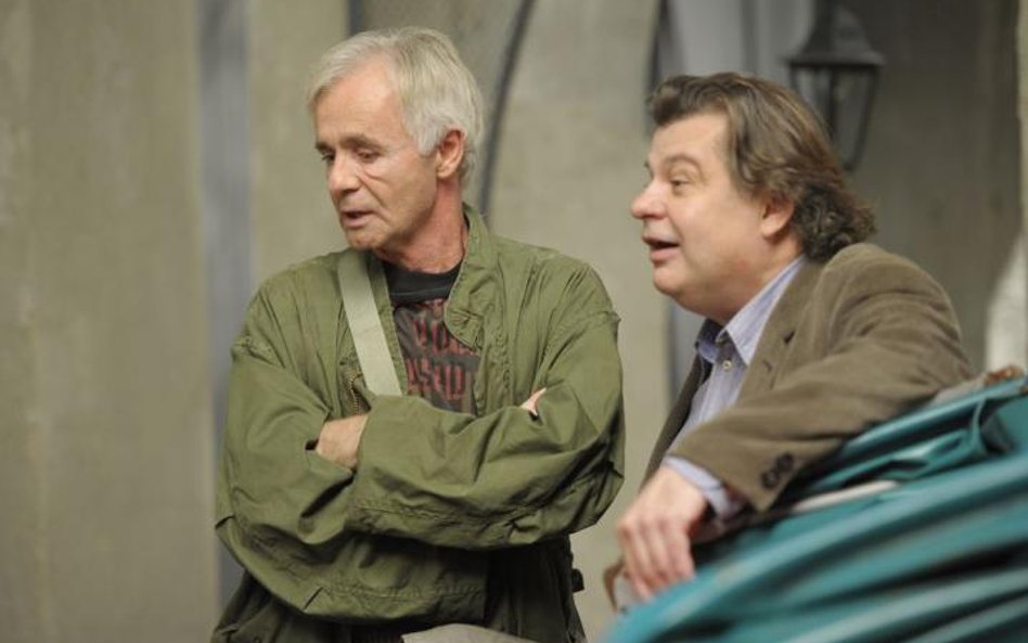 Mariusz Wojciechowski (Struna) i Krzysztof Globisz (Return) w spaktaklu "Dolina nicości"