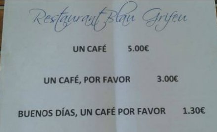 Hiszpania: Zapłacisz mniej za kawę w restauracji, jeśli powiesz "proszę"