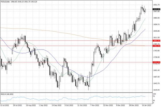 Notowania złota – dane dzienne