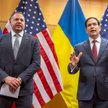 Genewa .Szef Biura Prezydenta Ukrainy Andrij Jermak (po lewej) i sekretarz stanu USA Marco Rubio (po