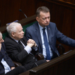 Ryszard Terlecki, Jarosław Kaczyński i Mariusz Błaszczak w Sejmie
