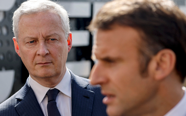 Minister gospodarki i finansów Bruno Le Maire oraz prezydent Emmanuel Macron
