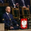 Prezydent RP Karol Nawrocki na sali obrad Sejmu.