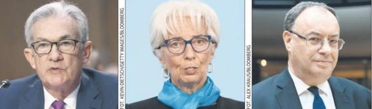 Jerome Powell, prezes Fedu (z lewej), i Andrew Bailey, szef Banku Anglii (z prawej), podjęli już dzi