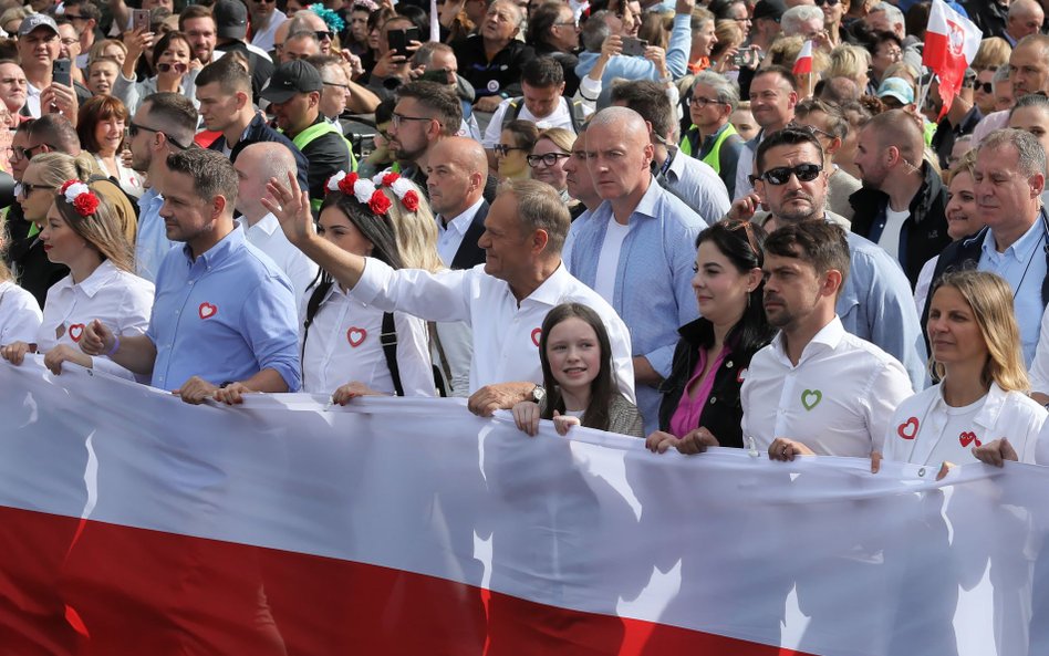 Donald Tusk w czasie Marszu Miliona Serc