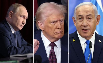 Władimir Putin, Donald Trump i Beniamin Netanjahu