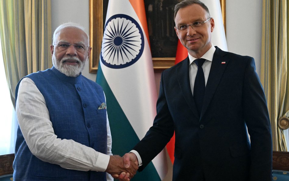 Narendra Modi na spotkaniu z Andrzejem Dudą