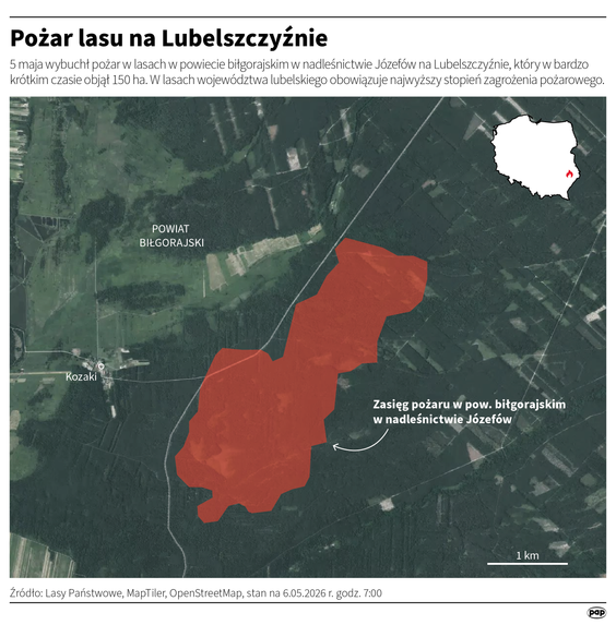 Pożar lasu na Lubelszczyźnie