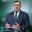 Minister rolnictwa i rozwoju wsi Stefan Krajewski podczas konferencji prasowej w sprawie martwego dz