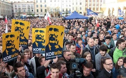 Wiec Janusza Korwin-Mikkego w Krakowie