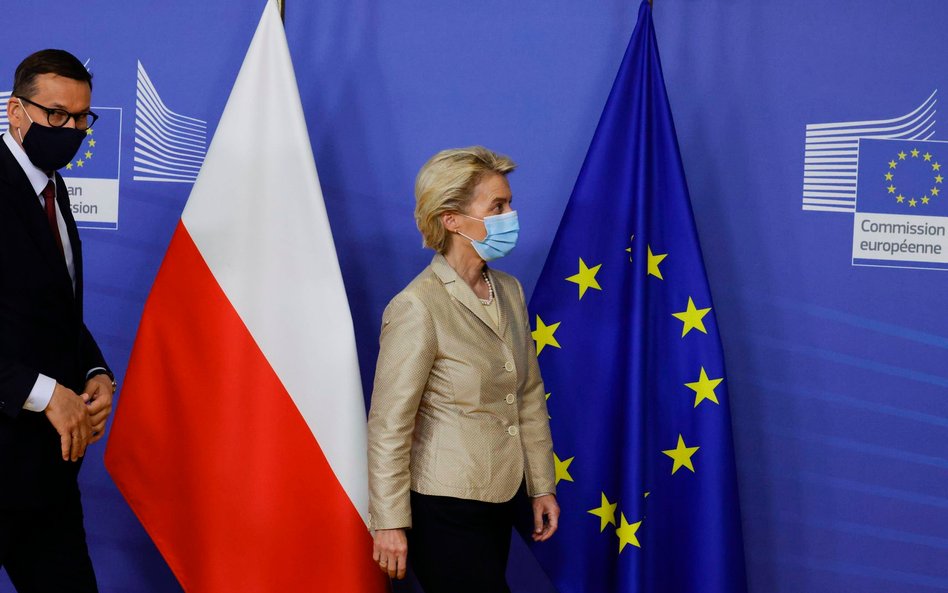 Premier Mateusz Morawiecki i Przewodnicząca Komisji Europejskiej Ursula von der Leyen