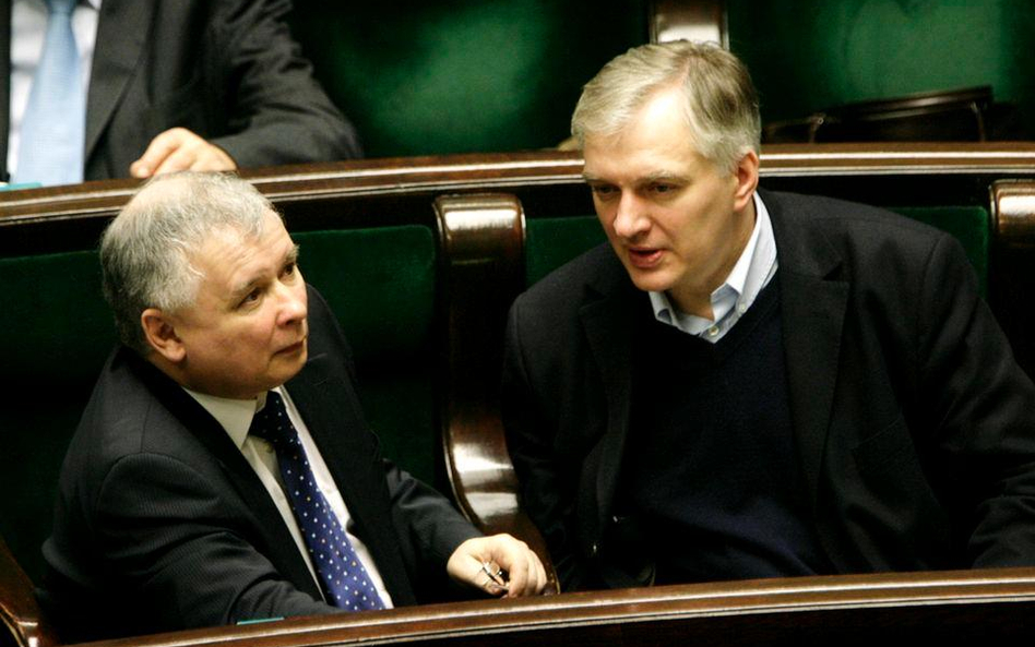 Prezes PiS Jarosław Kaczyński i Jarosław Gowin z PO. Zdjęcie z 2008 r.