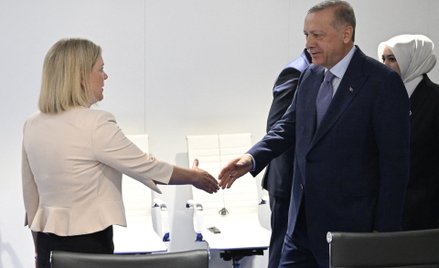 Magdalena Andersson, premier Szwecji i prezydent Turcji Recep Tayyip Erdogan