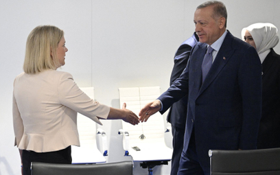 Magdalena Andersson, premier Szwecji i prezydent Turcji Recep Tayyip Erdogan
