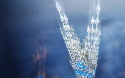 Burj Binghatti Jacob & Co Residences zwieńczą iglice ozdobione podświetlanymi szklanymi elementami w