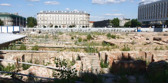 Rozkopane w 2008 roku piwnice dawnego Pałacu Saskiego