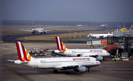 Samoloty Germanwings na płycie lotniska w Duesseldorfie