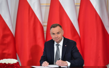 Prezydent RP Andrzej Duda podczas podpisania ustawy z dnia 7 lipca 2022 r. o finansowaniu społecznoś