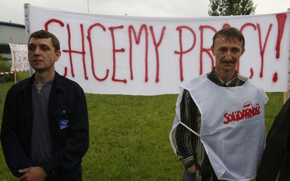 Protest pracowników SEWS Polska, maj 2009 r.