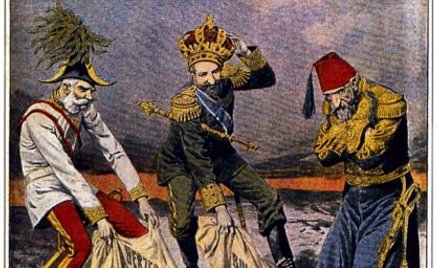 Karykatura z 1908 roku odnosząca się do aneksji Bośni i Hercegowiny