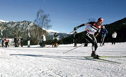 Justyna Kowalczyk na stadionie w Val di Fiemme