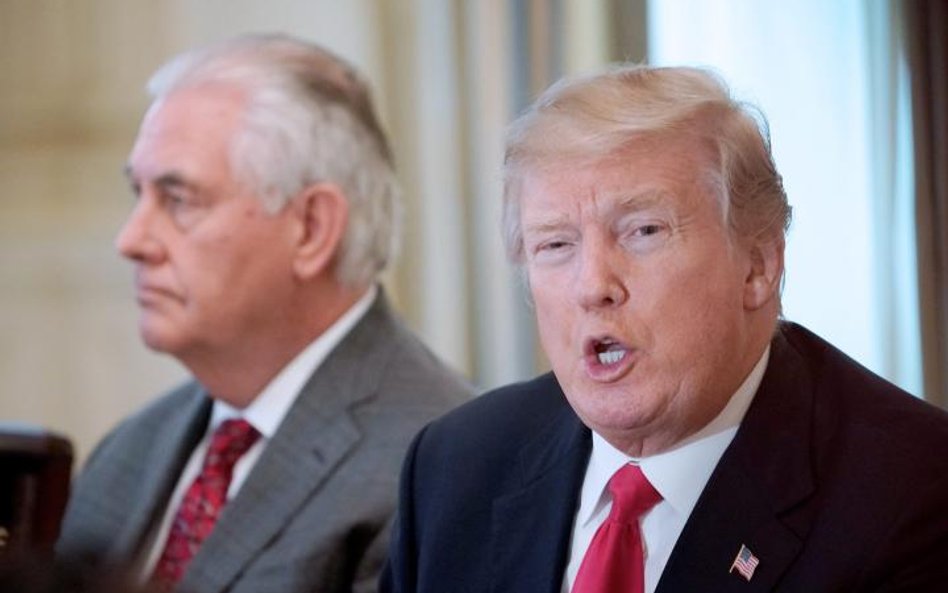 Prezydent Donald Trump i były już szef amerykańskiej dyplomacji Rex Tillerson