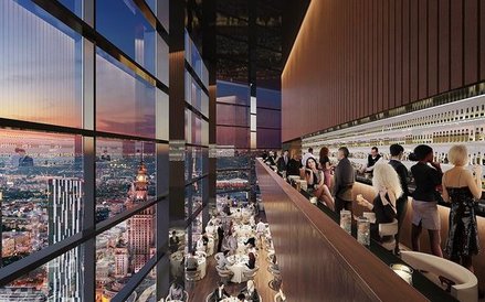 Widok z wieży Varso na Warszawę