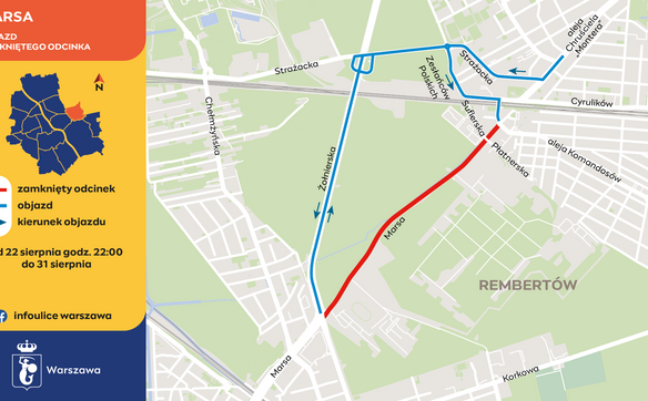 Objazd poprowadzi kierowców ulicami: Żołnierską i Strażacką.