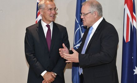 Sekretarz generalny NATO, Jens Stoltenberg i premier Australii Scott Morrison