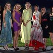 Uczestniczki turnieju odświętnie. Od lewej: Samantha Stosur, Petra Kvitova, Karolina Woźniacka, Mari